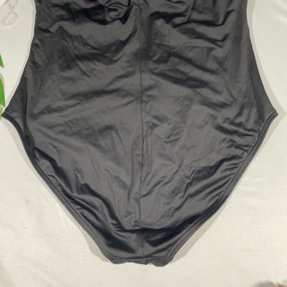 NWT Liz Claiborne [ 16W ] Sweetheart‎ Halter One Piece Swimsuit Black - Picture 8 of 12